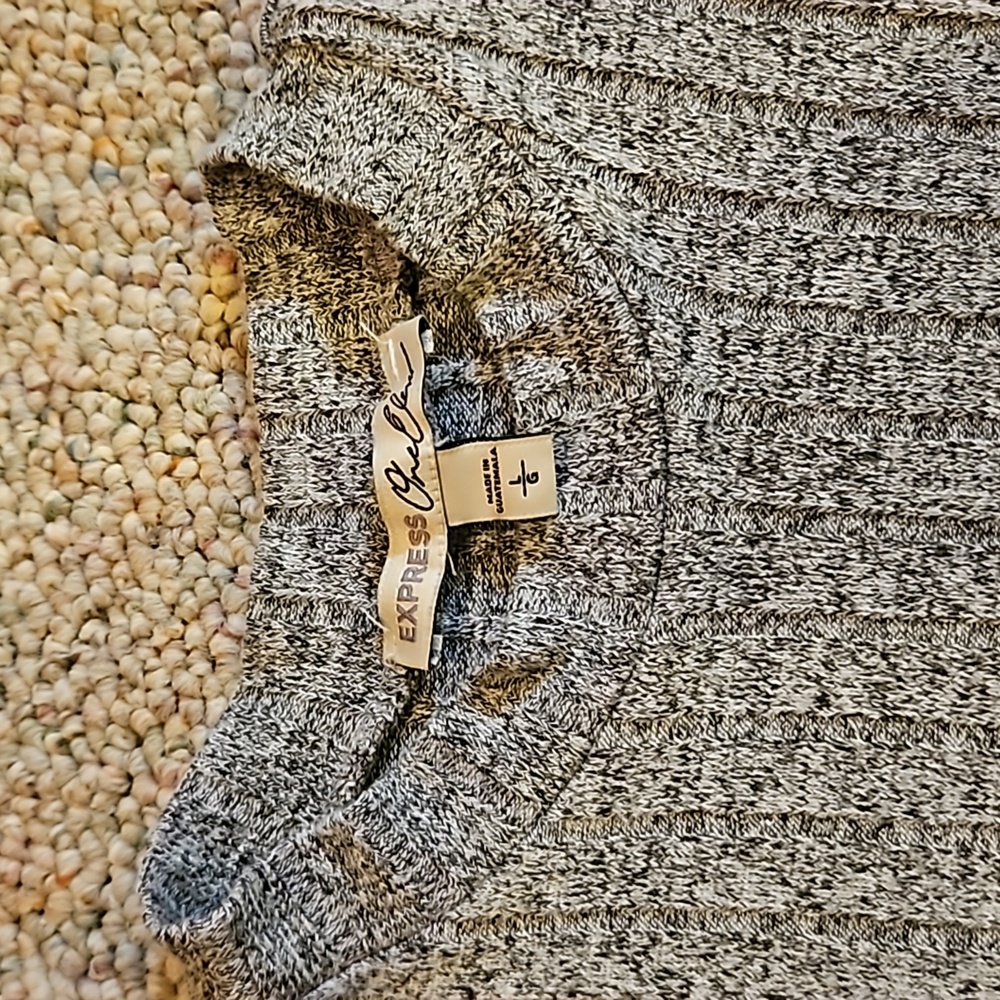 Express Gray Off-the-Shoulder Sweater - Picture 2 of 3
